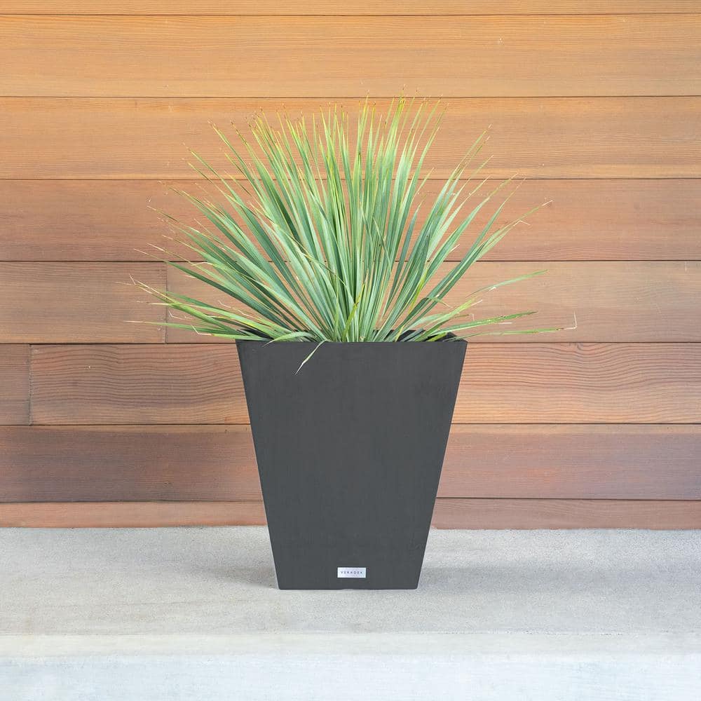 Veradek Nobleton 22 in. Square Black Plastic Planter NBV22B