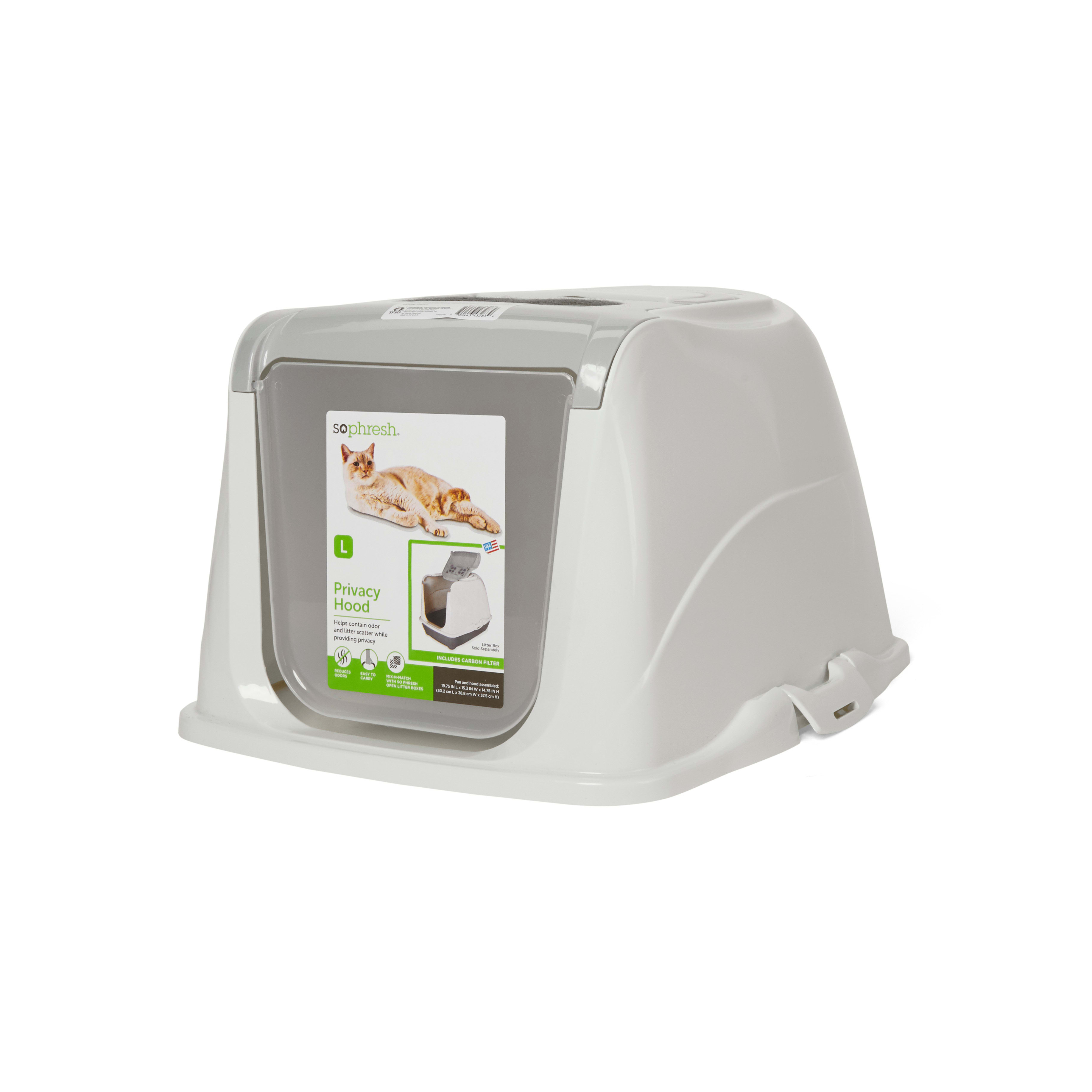 SO PHRESH White Flip Top Cat Litter Box Hood， 19.7