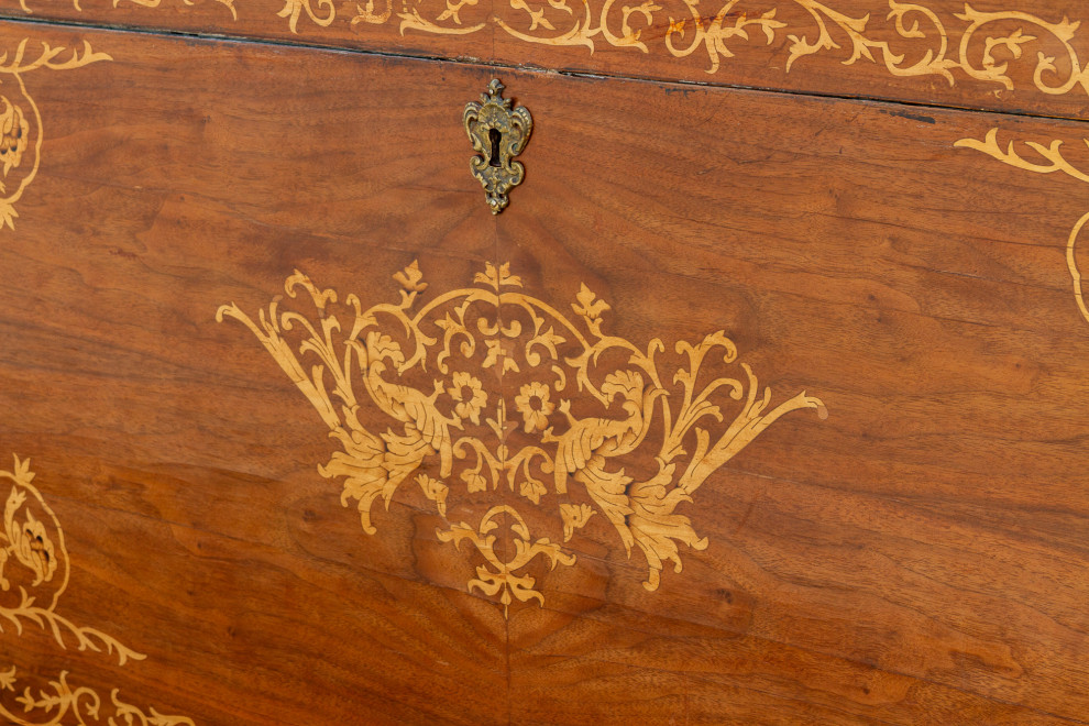 Large Walnut Marquetry Inlay Chest   Victorian   Accent Chests And Cabinets   by De cor  Houzz