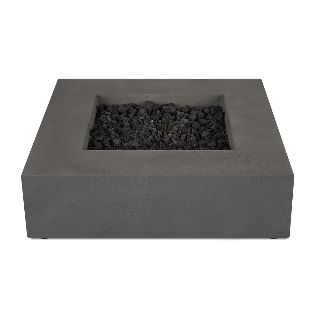 Provo Low Square Propane Fire Table in Carbon by Jensen Company   40 x 40 x 11.75