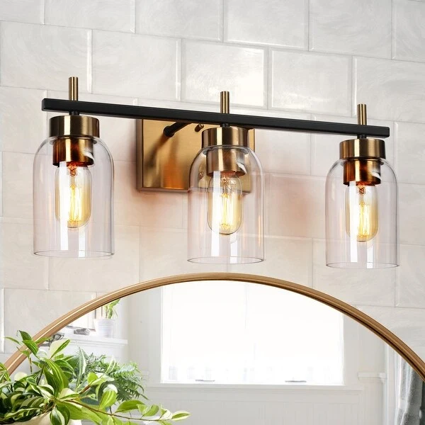 Modern Black Gold 2/3/4-Light Bathroom Vanity Lights Linear Wall Sconces for Powder Room