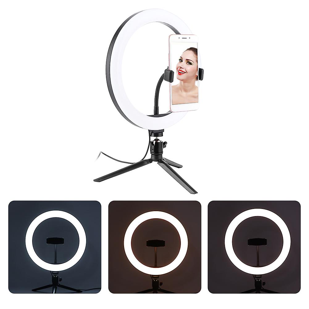 Desktop Led Ring Light Usb Fill Light With Tripod Phone Holder For Makeup Live Broadcast