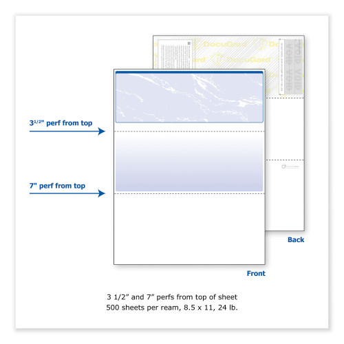 DocuGard Security Business Checks， 11 Features， 8.5 x 11， Blue Marble Top， 500/Ream (04501)