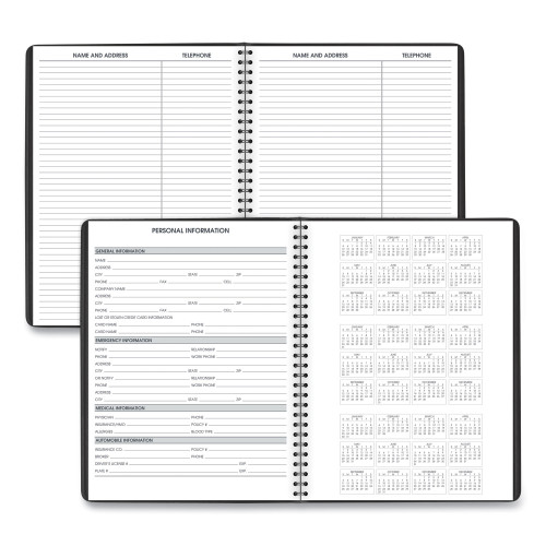 AT-A-GLANCE Weekly Appointment Book， 11 x 8.25， Black， 2023-2024 (7095005)