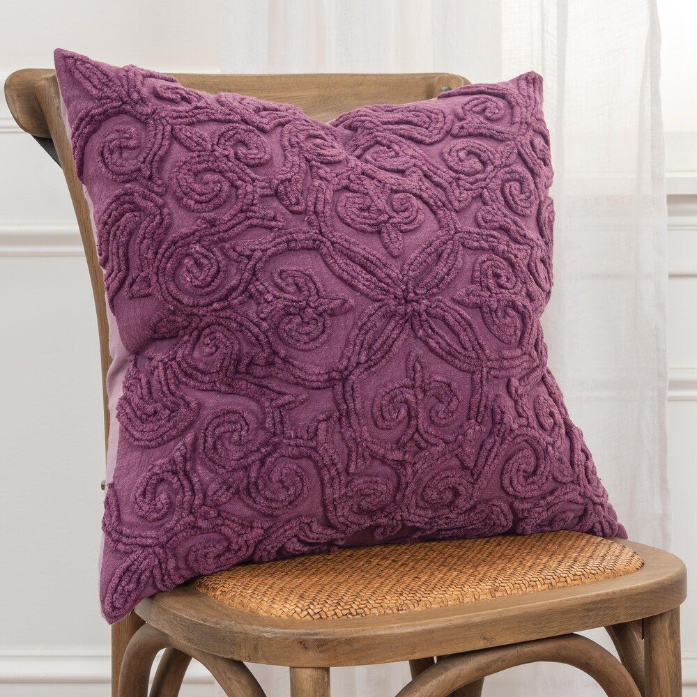 Rizzy Home Channel Embroidered Textured Throw Pillow