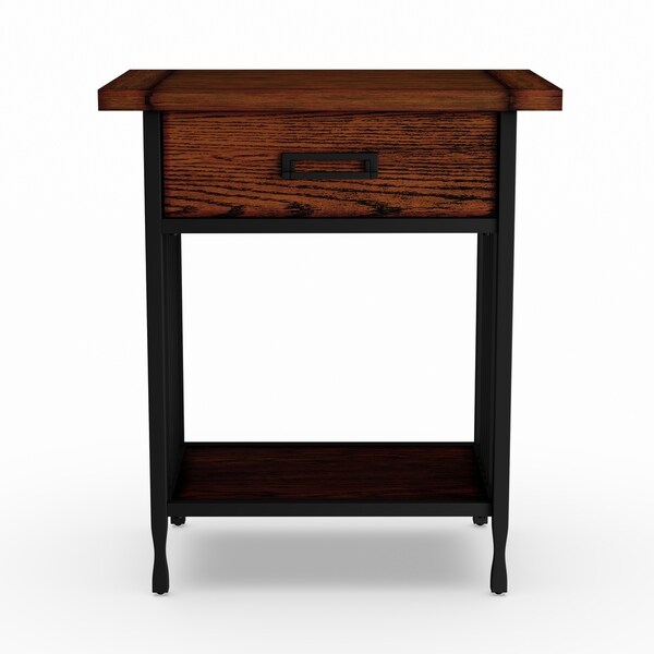 Carbon Loft Peter Oak Side Table with Drawer