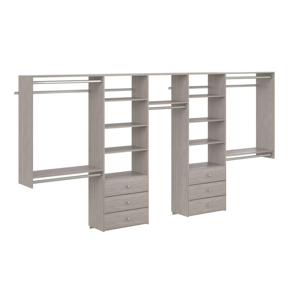 Closet Evolution 120 in. W - 144 in. W Rustic Grey Wood Deluxe Closet System GR62