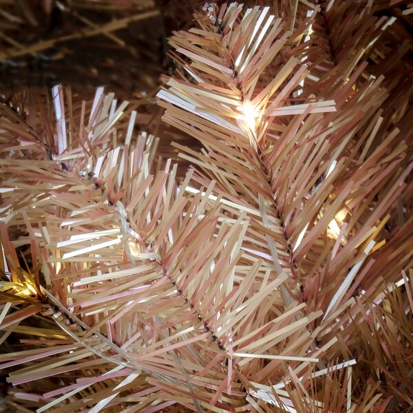 National Tree Company 10 ft. PreLit Christmas Rose Gold Metallic Tree