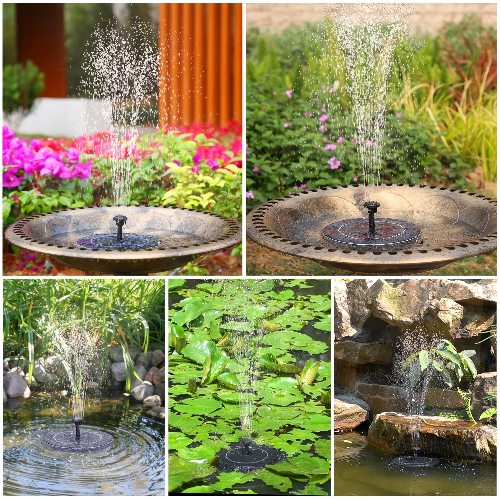 1pc Bird Bath Outdoor, Polyresin Lightweight Birdbath For Garden With 2.5W Solar Fountain, Used In Outside, Patio, Pond