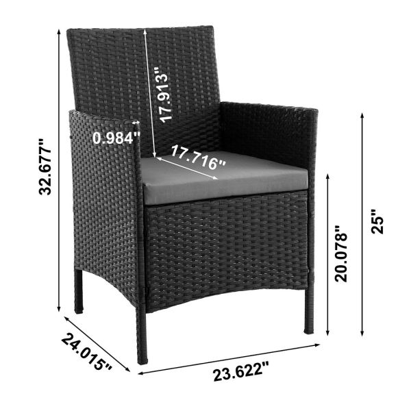 Imperia Patio 2- Person Seating Group with End Table with Grey Cushions