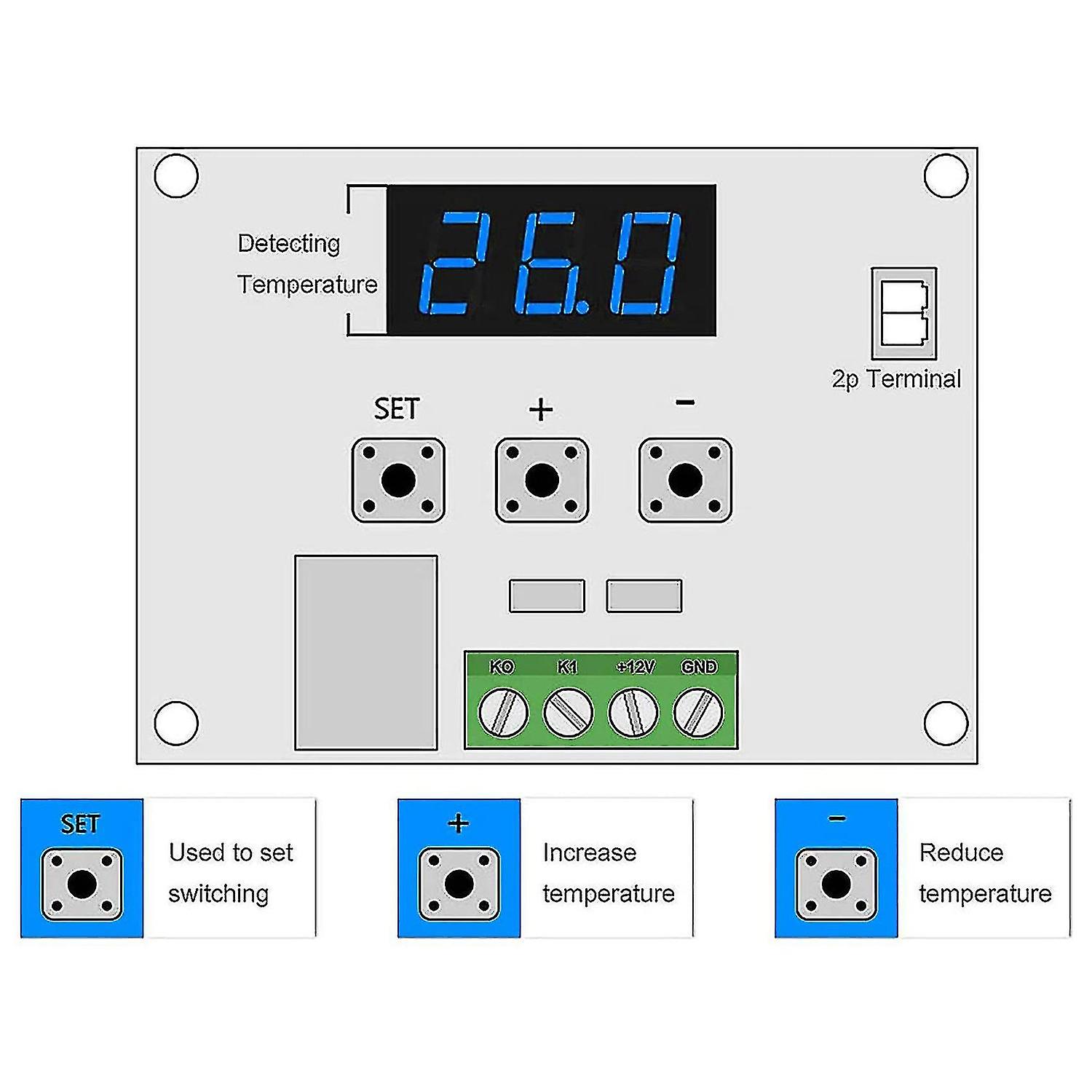 W1209 Dc 12v Digital Temperature Controller Board -50-110c Electronic Temperature Temp Control Mod