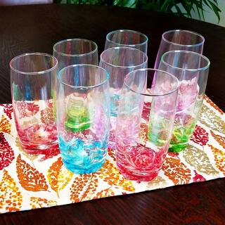 Gibson Home Karissa 8-Piece Assorted Colors Glass Tumbler Set 98596601M