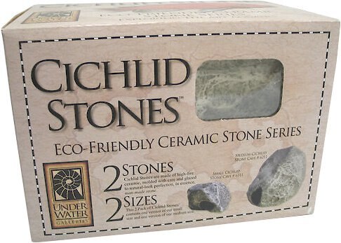 Underwater Galleries Assorted Cichlid Aquarium Stone Caves， 2 count box