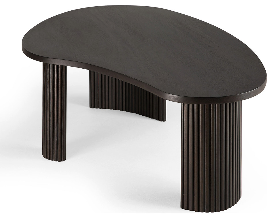 Varnished Mahogany Coffee Table  OROA Boomerang   Transitional   Coffee Tables   by Oroa   Distinctive Furniture  Houzz