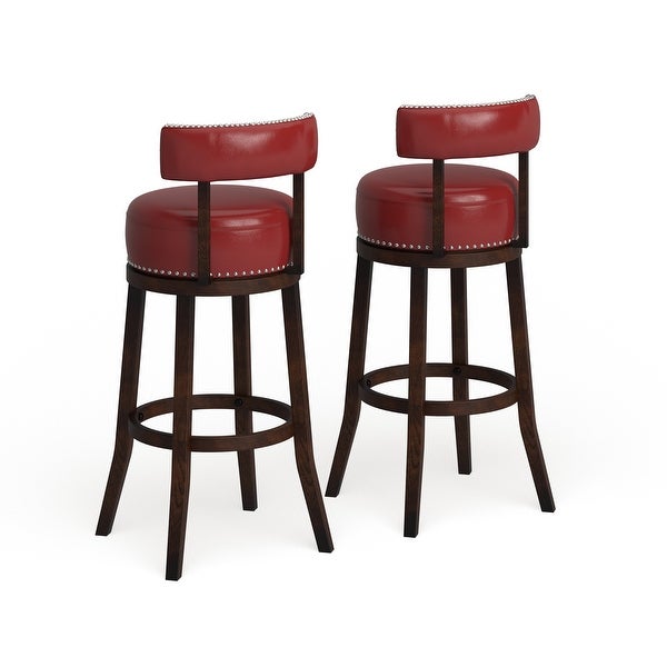 Copper Grove Rogers Faux Leather Swivel Barstool (Set of 2)