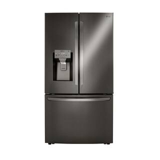 LG 24 cu. ft. French Door Smart Refrigerator Dual Ice with Craft Ice in PrintProof Black Stainless Steel Counter Depth LRFXC2416D