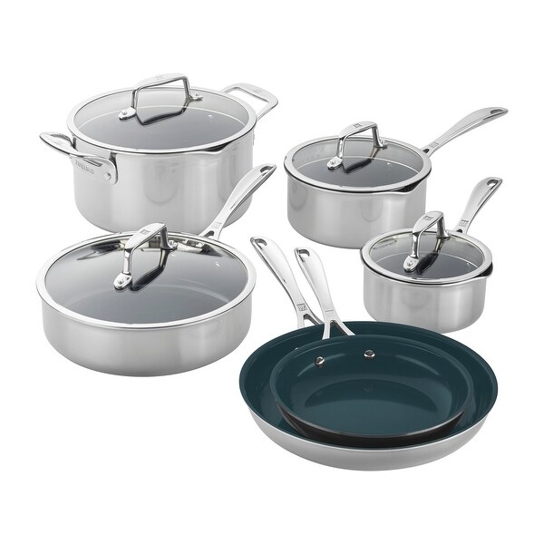 ZWILLING Clad CFX Stainless Steel Ceramic Nonstick Cookware Set