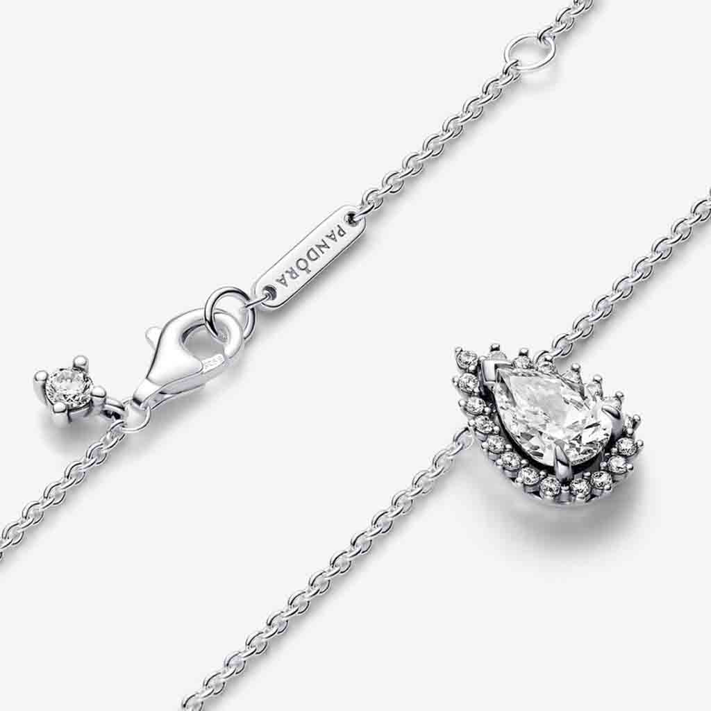 PANDORA  Sparkling Pear Halo Collier Necklace