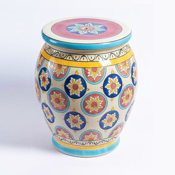 17.75 Inch Tall Ceramic Stoneware Stools in Multiple Color Options