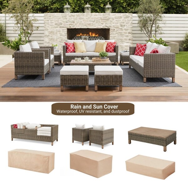 9 Piece Sectional Seating Group with Cushions