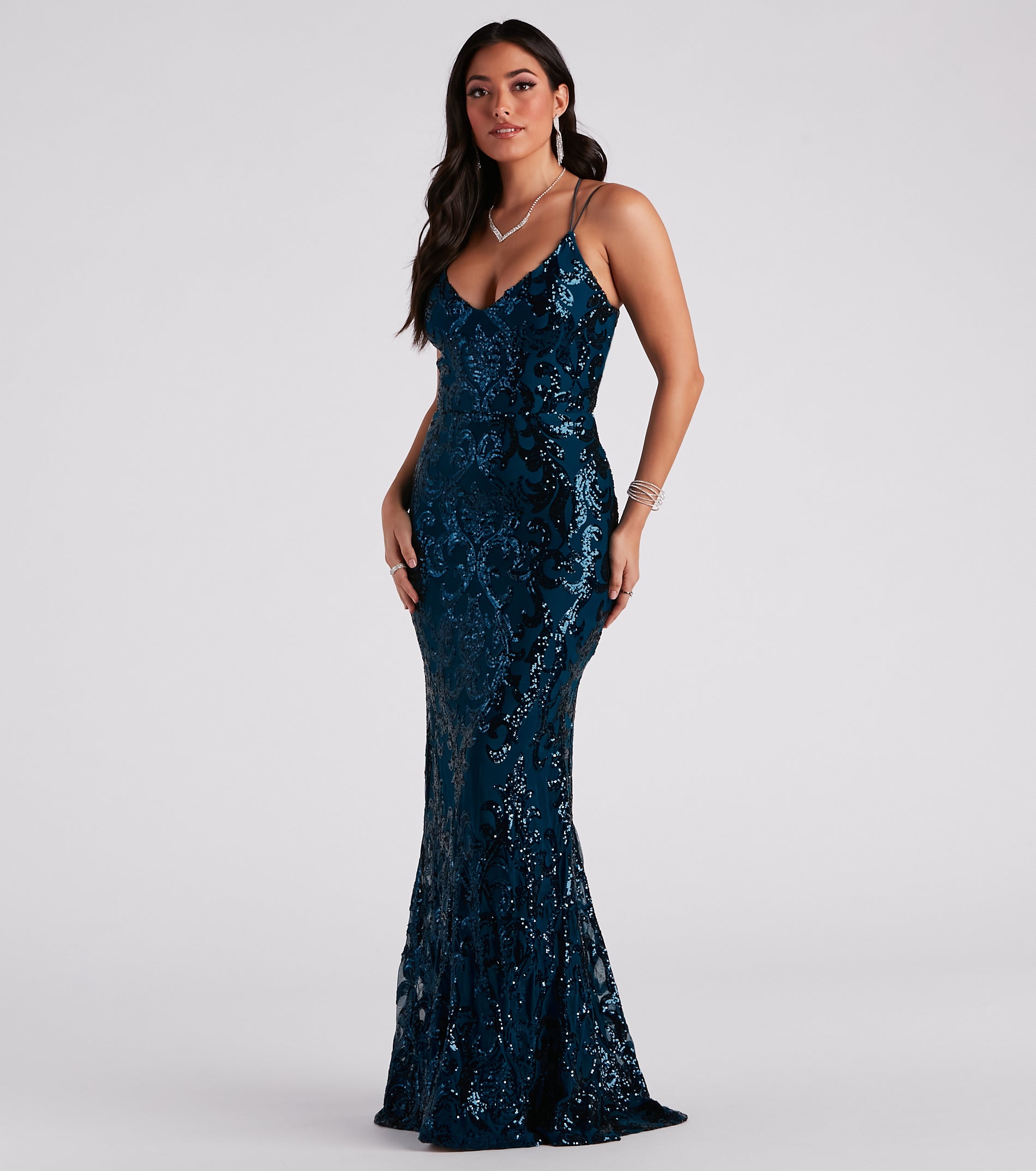 Lila Formal Open-Back Sequin Mermaid Dress