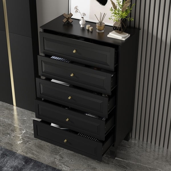 Side Tatble 5 Drawer Dresser Drawer Chest Tall Storage Cabinet - - 36594944