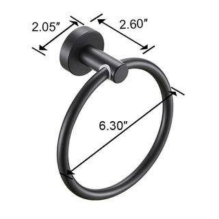 JimsMaison Wall Mounted Towel Ring in Matte Black JMDRBH04MB