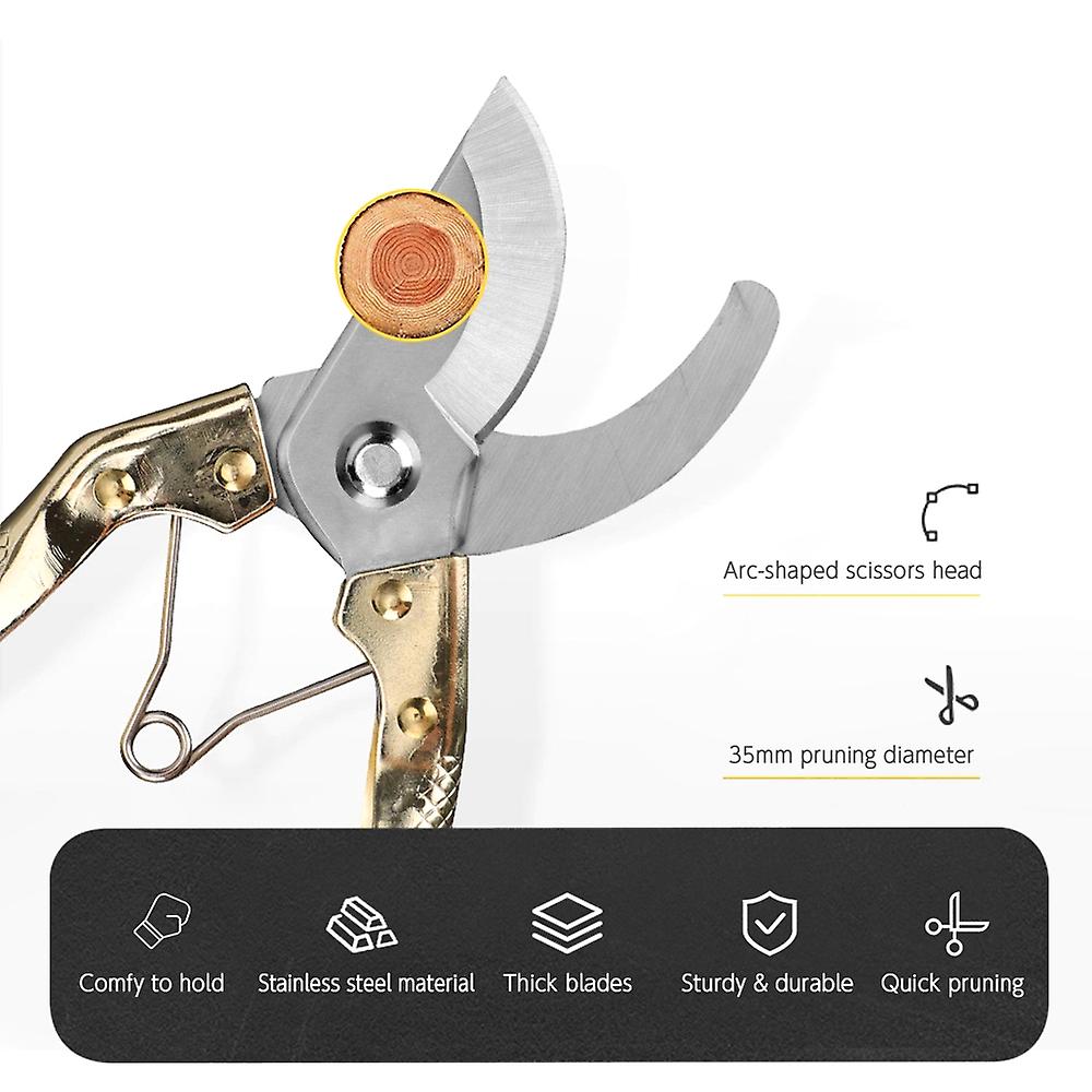 Rose Gold Bypass Pruning Shears Stainless Steel Garden Shears Garden Clipper Heavy Duty Pruners Secateurs Gardening Trimmer Scissors