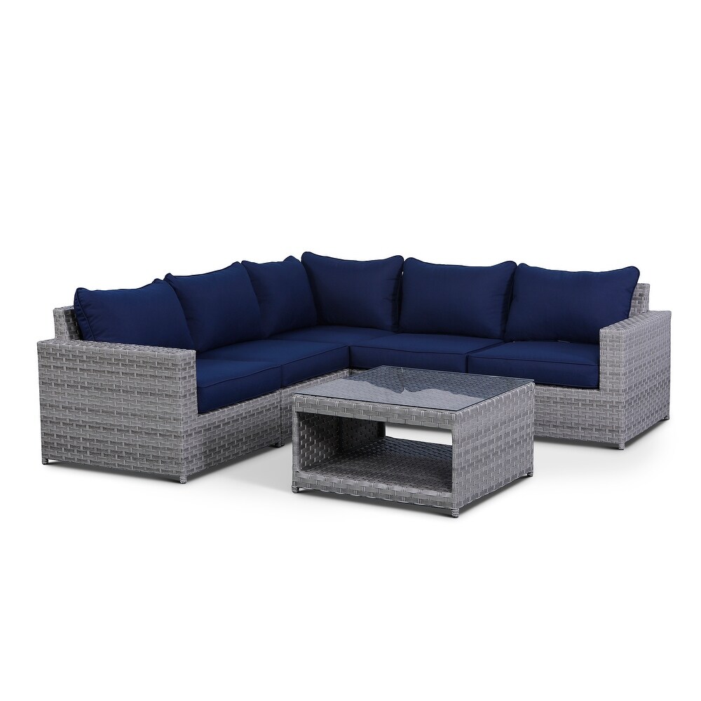 Kensington 6 Piece Sectional Seating Group with Cushions