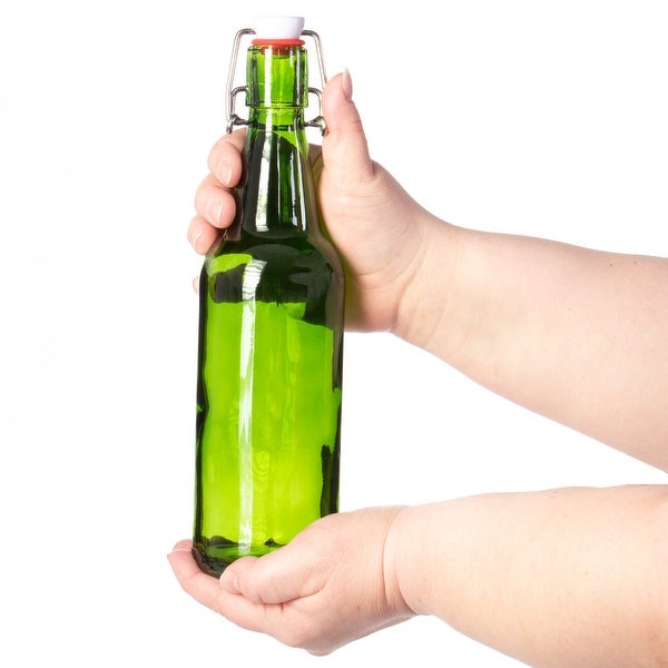 16 oz Green Grolsch Bottle