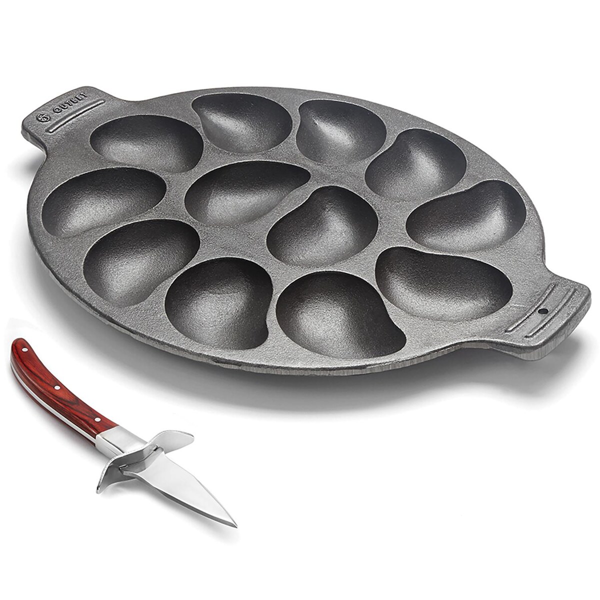 Outset Oyster Knife and Oyster Pan