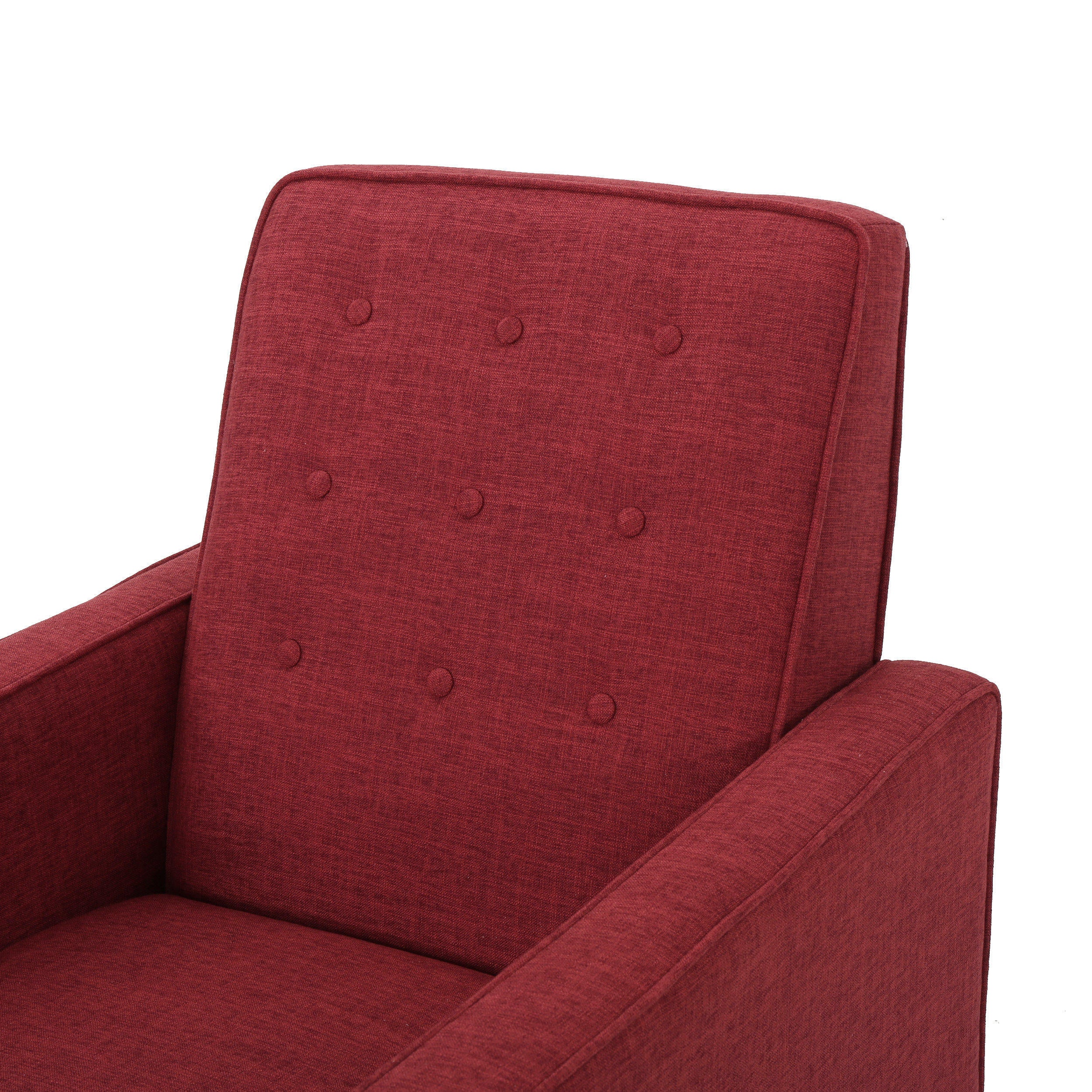 Mason Mid-Century Modern Tufted Back Fabric Recliner