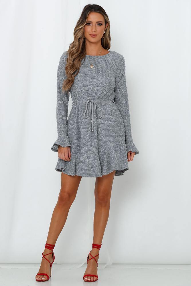 Keep Me Warm At Night Dress Grey