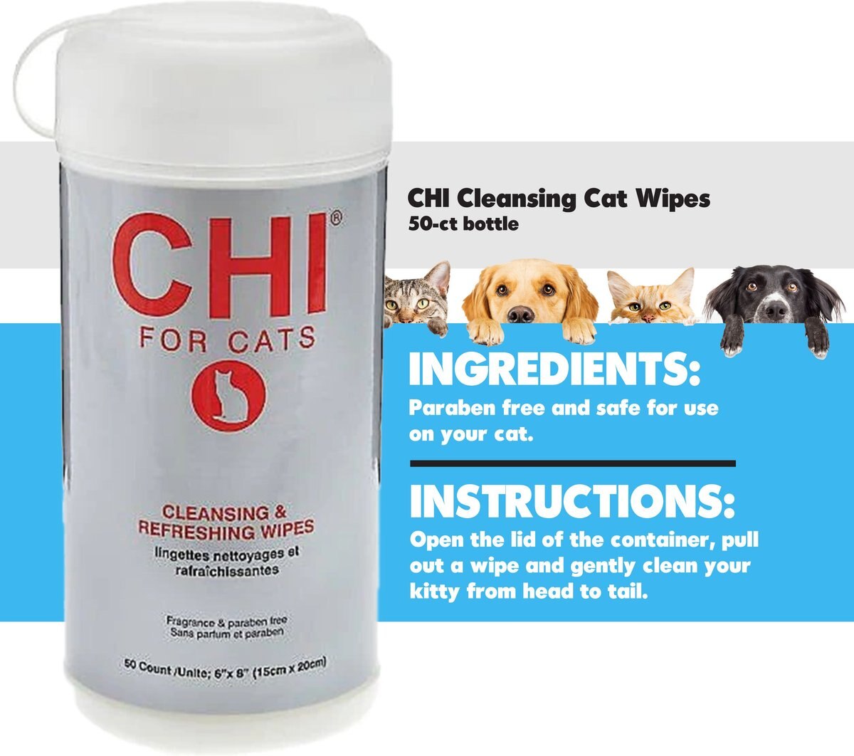 CHI Cleansing Cat Wipes