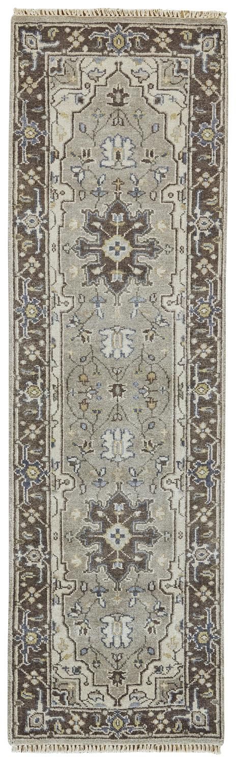 Alden Hand Knotted Gray and Blue Rug by BD Fine