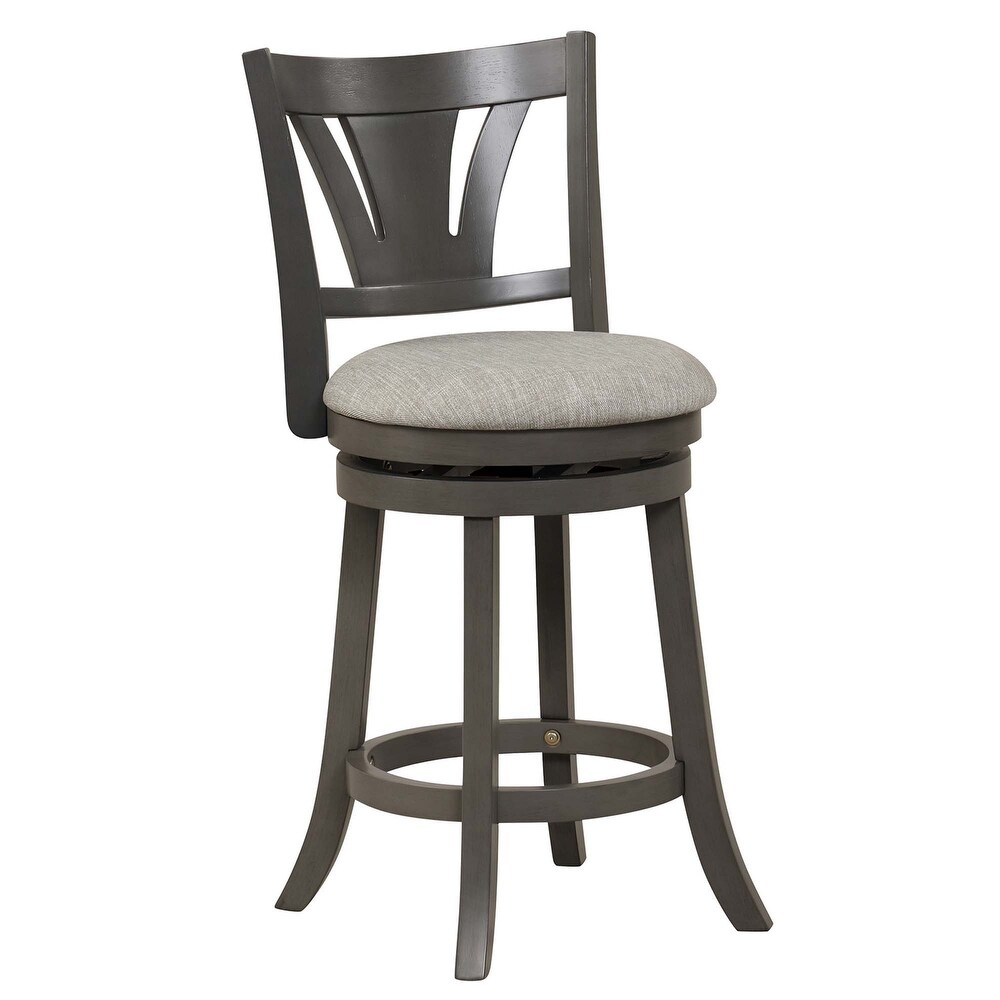 Costway 26.5'' Swivel Bar Stool Counter Height with Curved Backrest