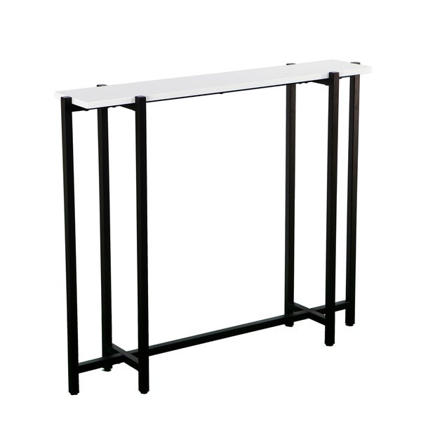 SEI Furniture Hedley Black w/ White Contemporary Narrow Console Table