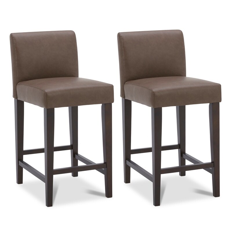 Eason Upholstered Low Back Barstool Set of 2