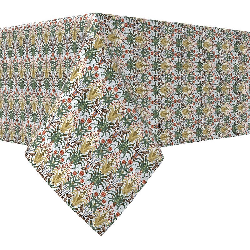 Rectangular Tablecloth， 100% Cotton， 52x104， Floral 109