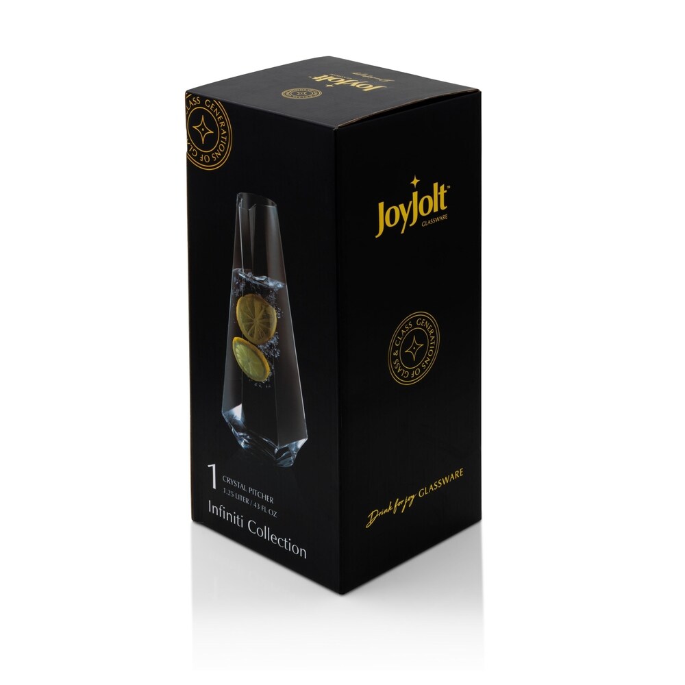 JoyJolt Infiniti Beverage Pitcher 43Oz Deluxe Glass Pitcher