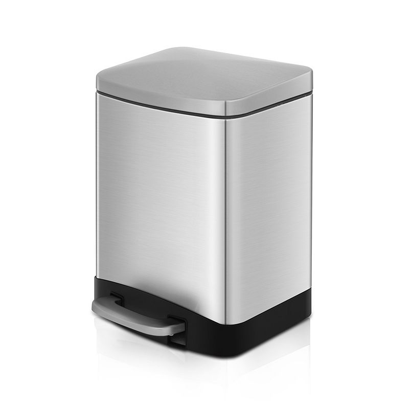 1.6 Gal./6 Liter Stainless Steel Rectangular Step-on Trash Can for Bathroom and Office