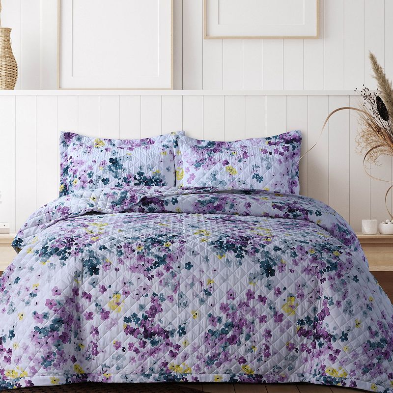 Azores Home Juliette Printed Oversized Quilt Set with Shams