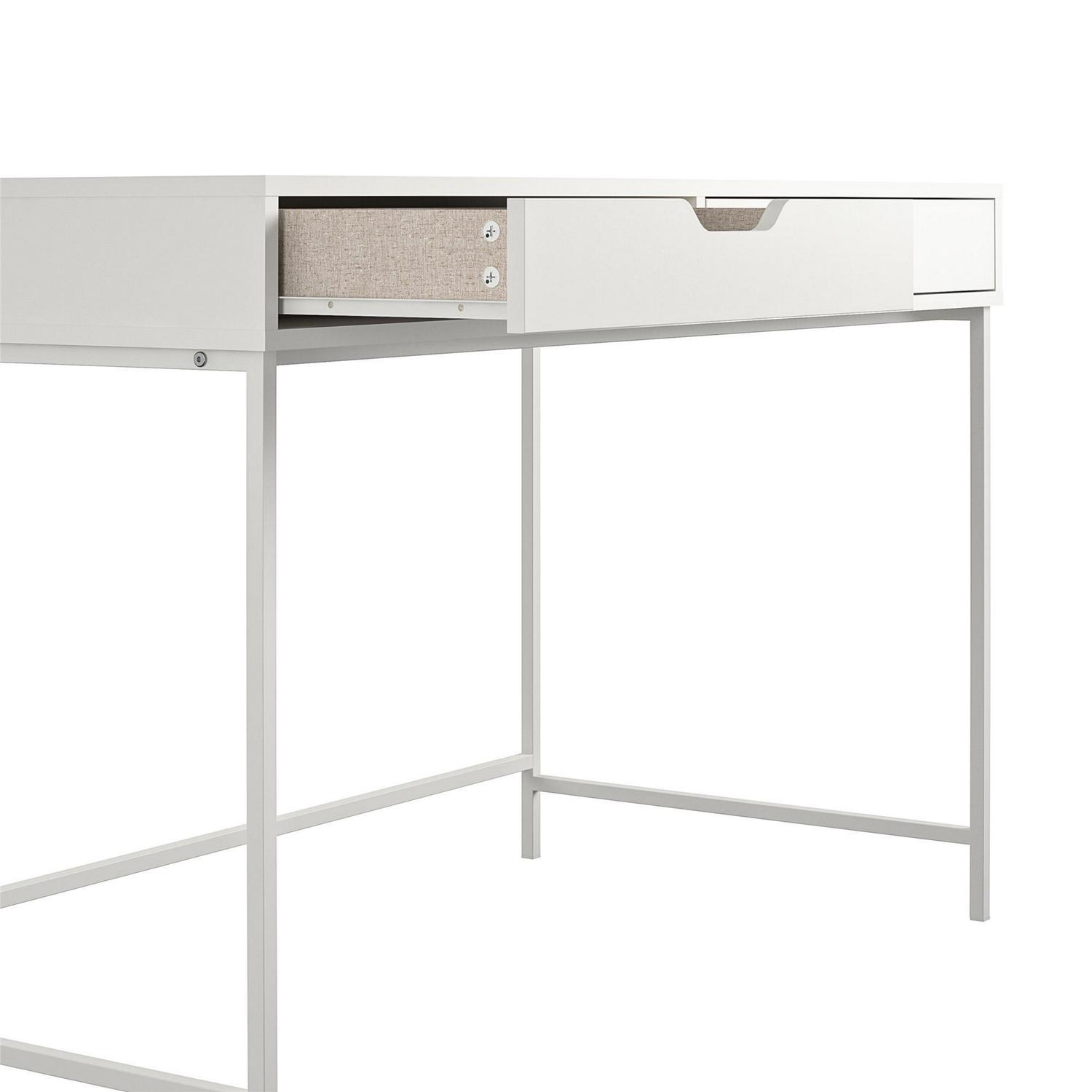 Ameriwood Home Jordyn Computer Desk with 2 Drawers White Finish  Crowdfused