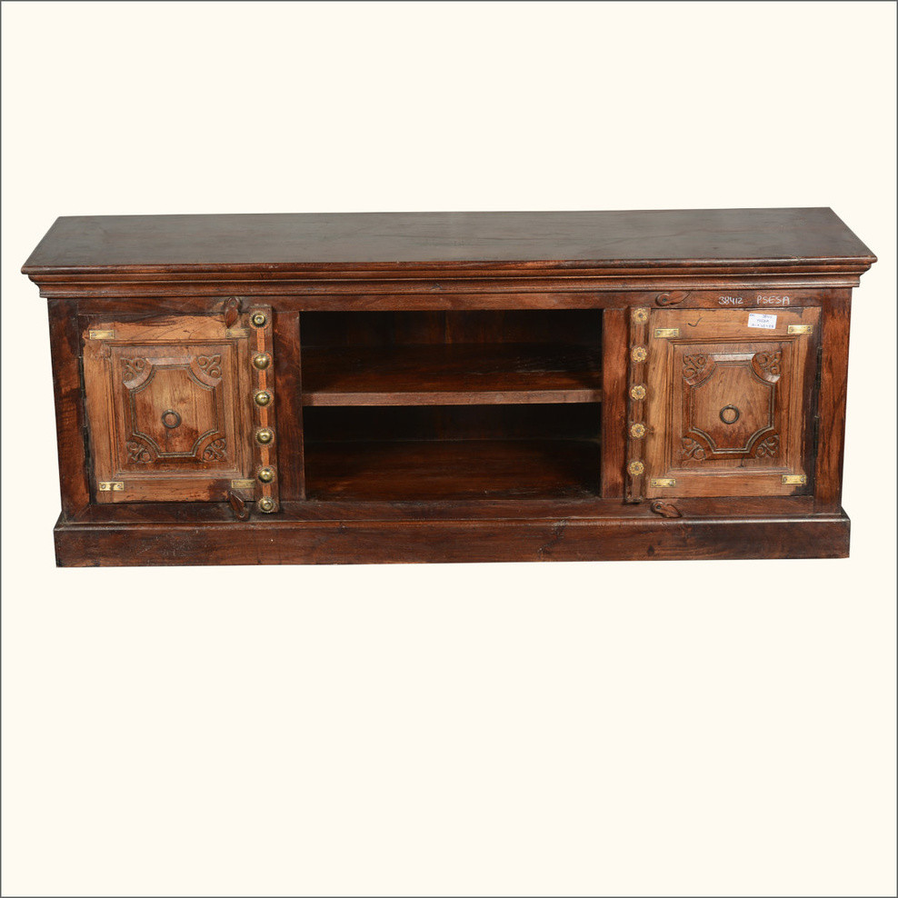 Dutch 17thC Fusion Reclaimed Wood Carved TV Console Media Cabinet   Traditional   Entertainment Centers And Tv Stands   by Sierra Living Concepts Inc  Houzz