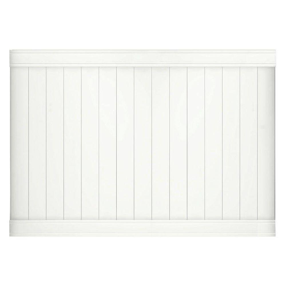 Veranda Pro-Series 5 ft. H x 8 ft. W White Vinyl Woodbridge Privacy Fence Panel 144728