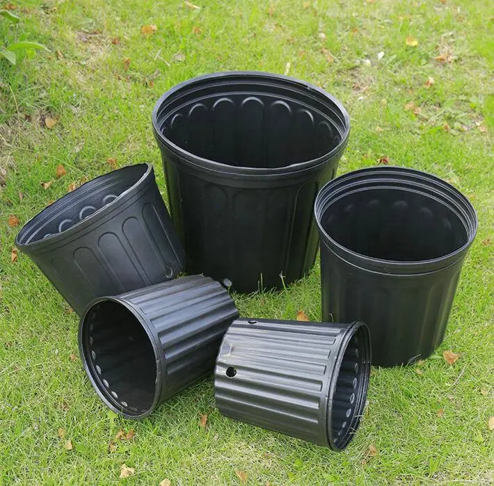 size1 2 3 4 5 7 HDPE Gallon Pot Black Premium Black Hard Plastic Nursery Plant Container Garden Planter Growing Pots