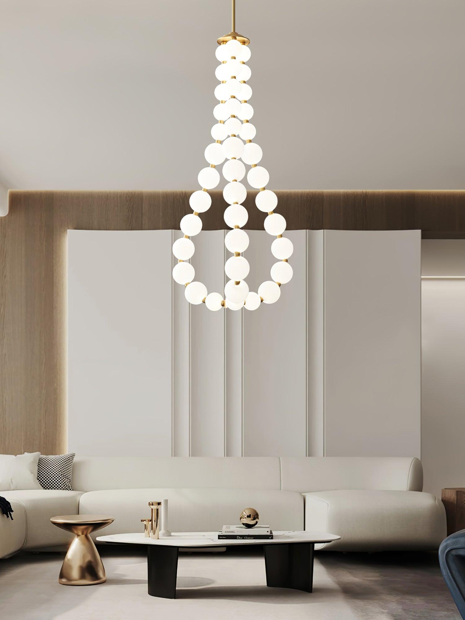 Glass Pearl Necklace Chandelier