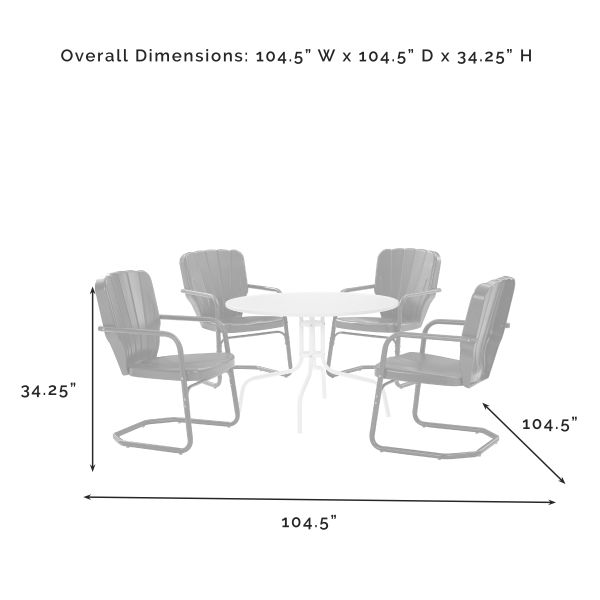 Ridgeland 5Pc Outdoor Metal Dining Set