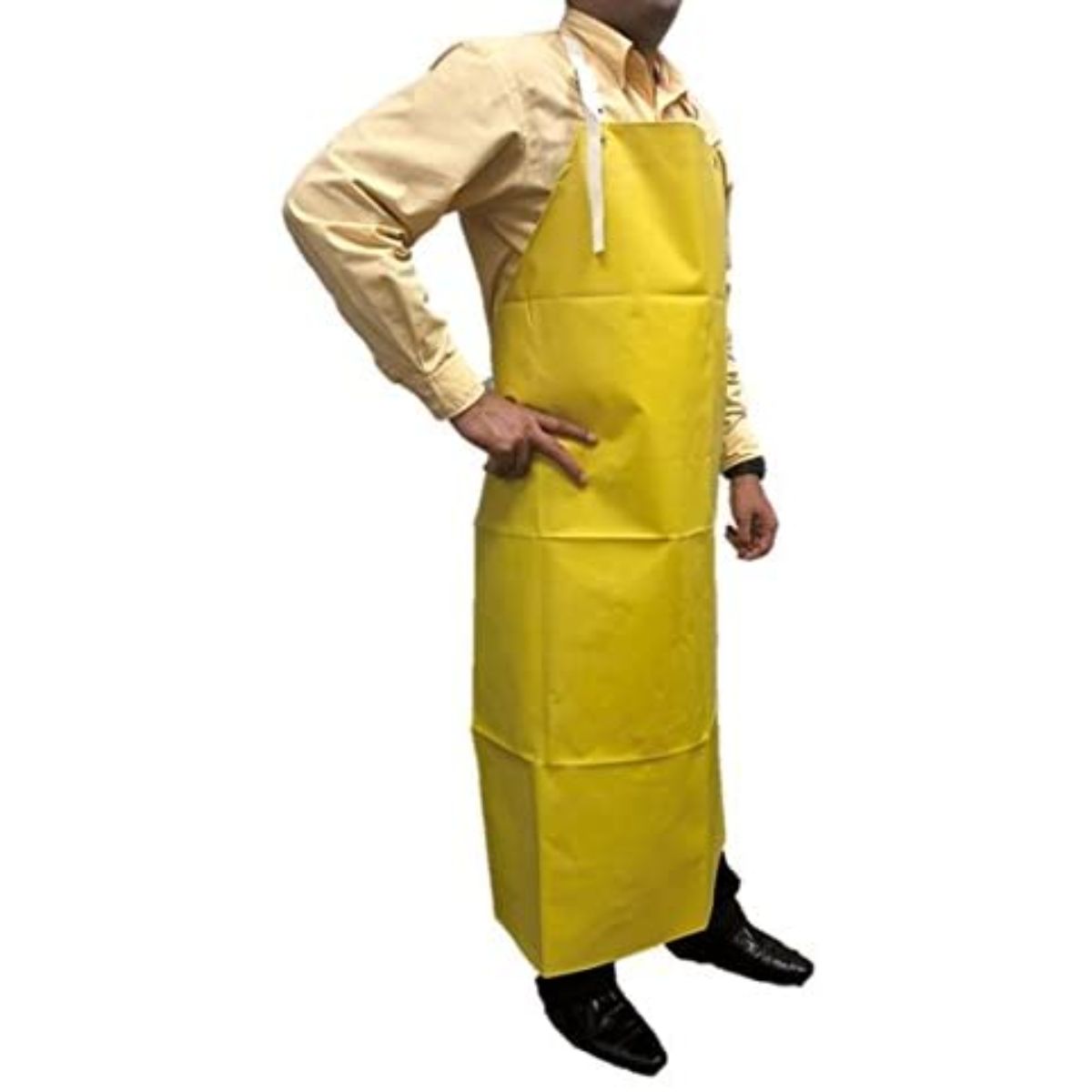 Safe Handler, Heavy Duty Nitrile Industrial Bib Apron, Chemical and Oil Resistant, Yellow