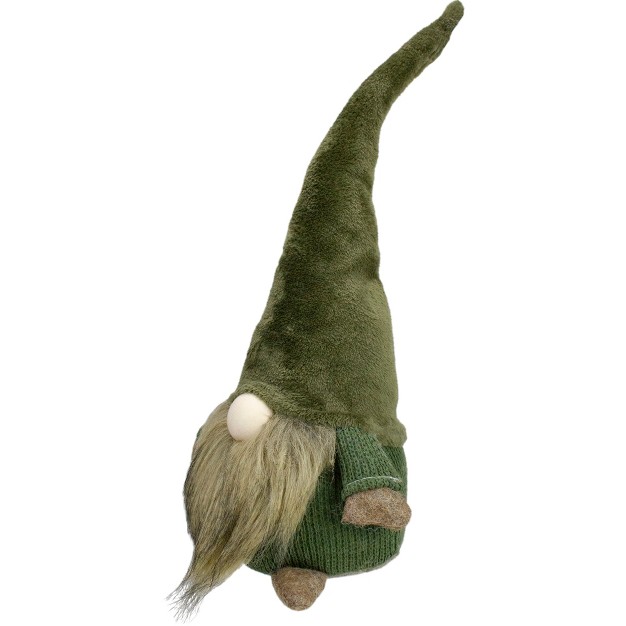 Green And Brown Sitting Gnome Christmas Tabletop Decor